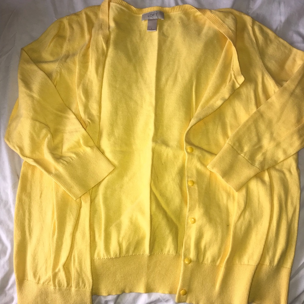 LOFT Yellow Cardigan